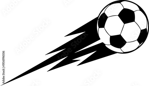 Vector soccer ball icon with speed lines
