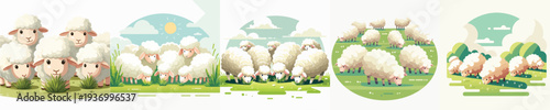 vector of the flock of sheep