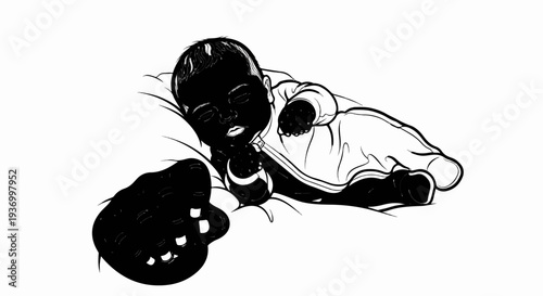 A peaceful baby sleeps soundly, nestled on a soft pillow