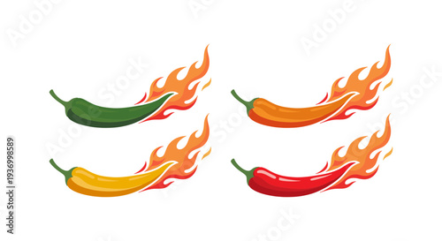 Spice level mark, Chili level icons