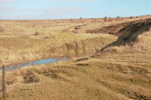 A river running through a dry landscape