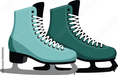 Colorful Ice Skates Isolated on Transparent Background for Winter Sports Concept