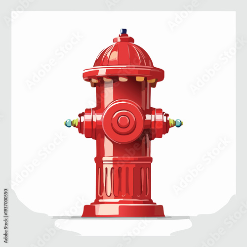 Vibrant red fire hydrant graphic on white background