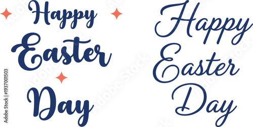 Happy Easter Day Hand Lettering Typography Vector Design