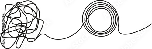 From chaos to order concept line drawing vector