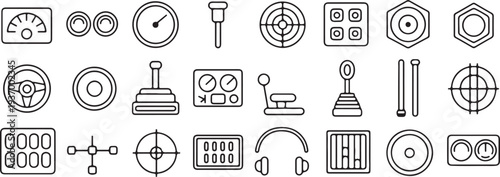 controller symbols set thin line design