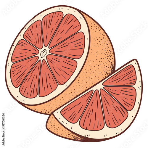 Sliced grapefruit citrus pink grapefruit 1
