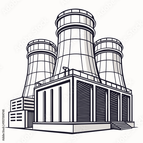 Cooling towers and industrial building industrial architecture 1