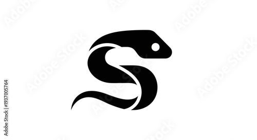 Stylized black snake symbol on white