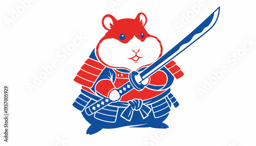 Samurai Hamster Warrior Illustration