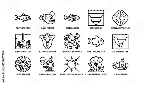 Deep sea exploration: anglerfish, abyss habitat, and bioluminescent marine life