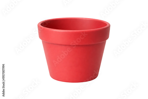 red flower pot isolated on transparent background