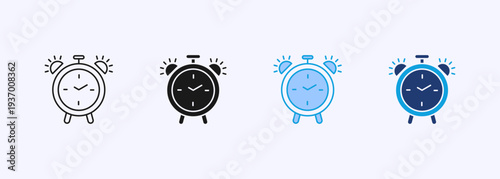 Alarm Icon Set Multistyle Various Collection Element For Design