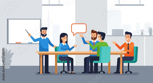 Group of People Discussing Around Table.