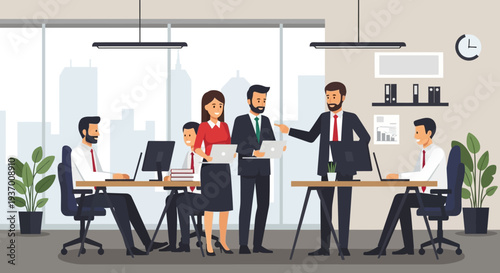 Business Professionals in Modern Office Setting.