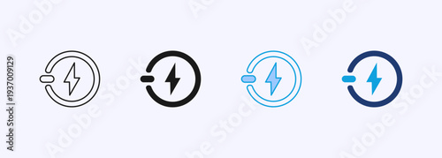 Power Icon Set Multistyle Various Collection Element For Design