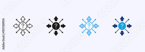 Uncertainty Icon Set Multistyle Various Collection Element For Design