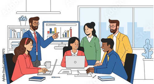 Group of Business Professionals in Meeting.