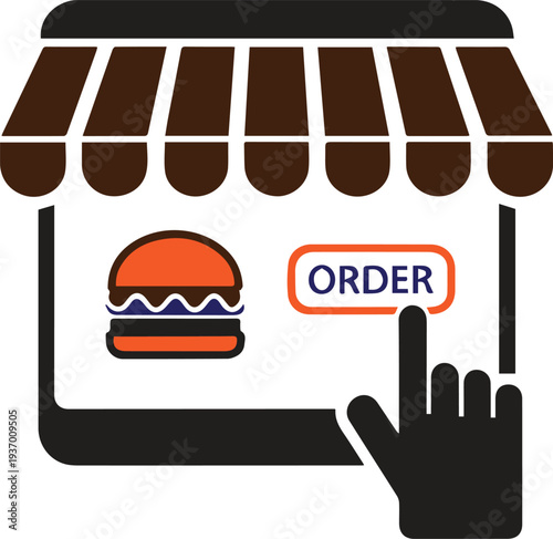 Vector food truck order icon