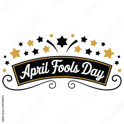 April Fools Day celebration banner with stars holiday