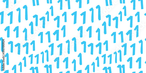 手書き数字パターン、おしゃれなシームレス背景素材
