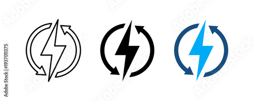 Renewable energy vector icon. Recycle symbol or logo. Alternative energy icon