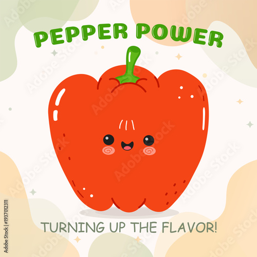 Red bell pepper character turning up the flavor