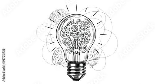 Electric light bulb innovation idea concept sketch