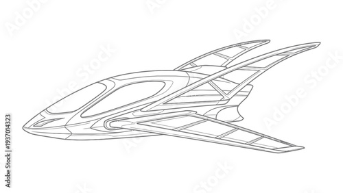 Futuristic Aerodynamic Design: A streamlined aerospace marvel, symbolizing progress and innovation in air travel and technology.