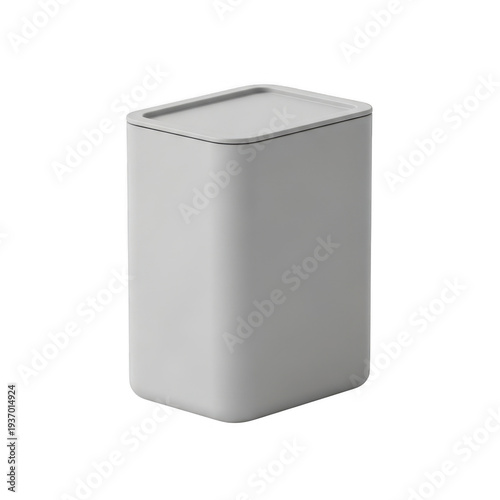 A sleek and modern stainless steel trash can with a lid for a contemporary kitchen. isolated on transparent background