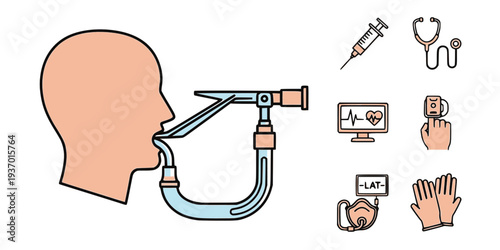 Endotracheal Tube ET Intubation Icon