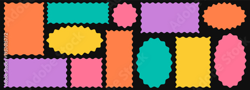 Hand-drawn organic frame with wavy edges and irregular borders. Wavy rectangle frame for text layouts and abstract graphic designs with flowing shapes