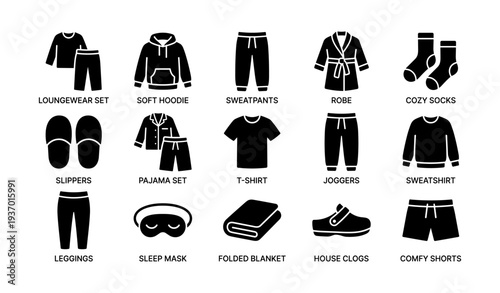 Assorted comfortable loungewear and accessories collection