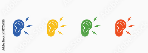 Noise Icon Set Color Multiple Style Collection Element For Design