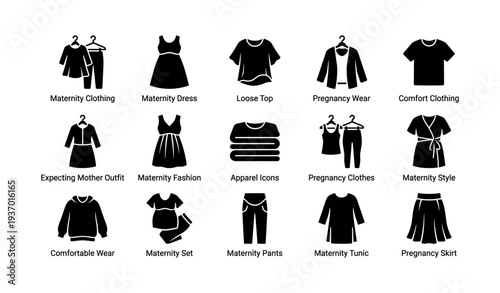 Maternity clothing styles and icons for expecting mothers