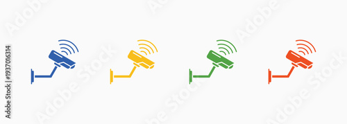Surveillance Icon Set Color Multiple Style Collection Element For Design
