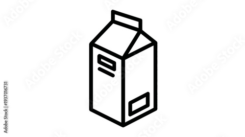 A minimalist illustration of a carton, showcasing a simple, geometric design