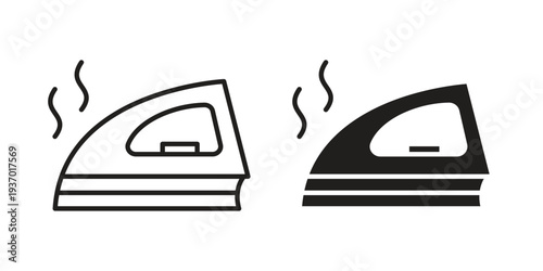 Steaming iron icon vector illustrations. vector glyph flat icons