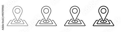 Map and Location line art Icon Vector Illustration