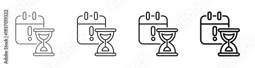 Deadline and  Time Management Line art icon Vector Illustration