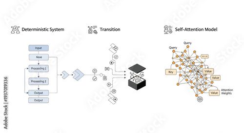 Deterministic System Transition and SelfAttention Model Visualization.