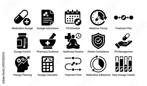 Medical icons for dosage and treatment management