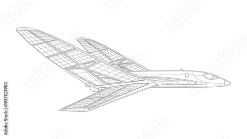 Futuristic Aircraft in Flight: This image presents a sleek, innovative aircraft, showcasing cutting-edge design and engineering.