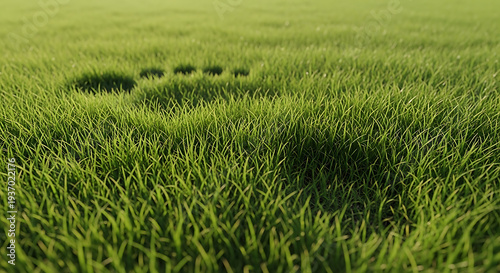 Heart Shape Pattern In Fresh Green Grass Representing Love Nature Symbol Romantic Concept And Environmental Beauty