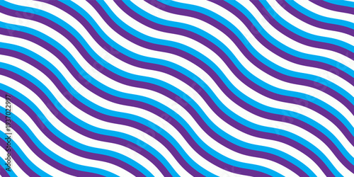 Simple seamless pattern with abstract ocean waves in blue tones on white background. Ideal for kids decor, summer textiles, marine designs, and beach-themed products.eps10