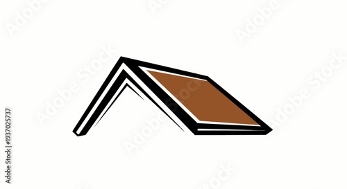 Stylized drawing of a brown roof with black outlines
