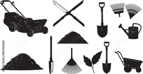Gardening tools and equipment for yard work and landscaping projects