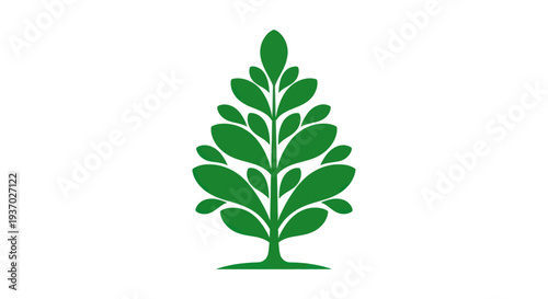 Green leafy tree symbol on white background