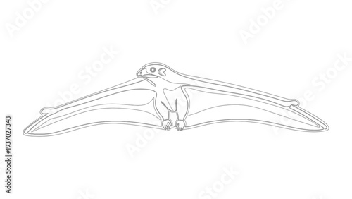 Pterosaur Illustration: A stylized illustration of a Pterosaur in flight, showcasing its large wings and prehistoric features.