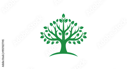 Green tree illustration on white background